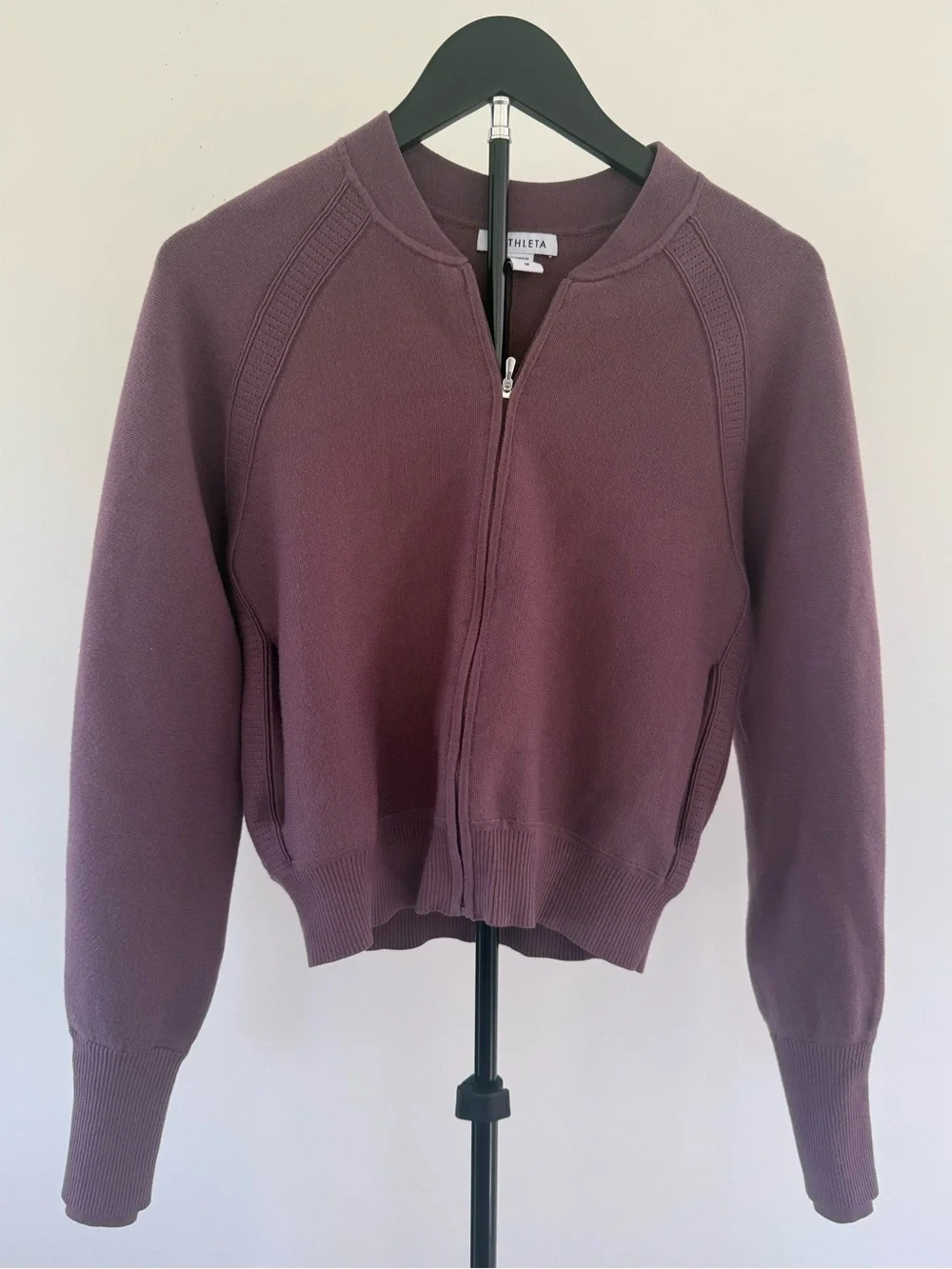 Athleta Mauve Advantage Full Zip Sweater in Mauve